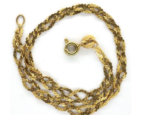 9ct gold rope chain, L: 19 cm, 2.1g. P&amp;P Group 1 (£14+VAT for the first lot and £1+VAT for subsequent lots) 