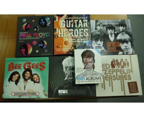 Two shelves of rock music books to include Bowie. P&amp;P Group 3 (£25+VAT for the first lot and £5+VAT for subsequent lots) 