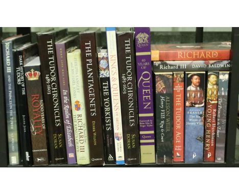 Shelf of English history books, mainly Tudor period. P&amp;P Group 2 (£18+VAT for the first lot and £3+VAT for subsequent lot