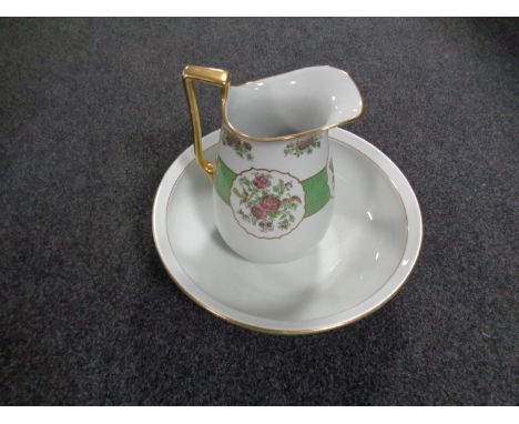 A 19th century Maple and Company wash jug and basin 