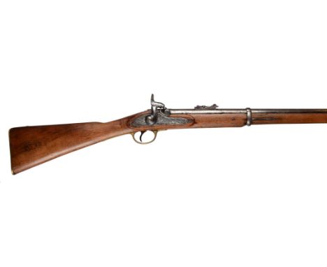 A converted  .577 percussion gun, originally of service type (P1853), barrel reduced to 27 in. and bored smooth, brass bead f