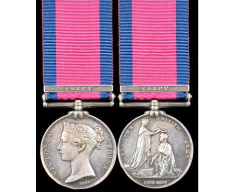 A Military General Service Medal 1793-1814 to David Baxter, Royal Artillery, clasp: Egypt (D. BAXTER, R. ARTY), some edge bru