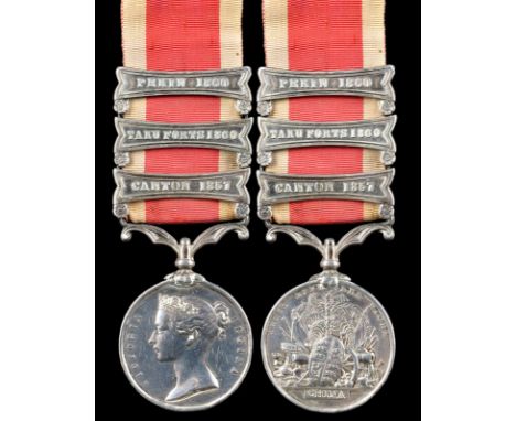 A Second China Medal 1856-60 to Gunner George Lackey, 6 Battery 12th Brigade Royal Artillery, 3 clasps: Canton 1857, Taku For