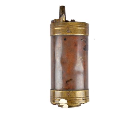 A 19th century combination flask by Dixon &amp; Son, copper and brass, the top fitting with powder spout and ball compartment