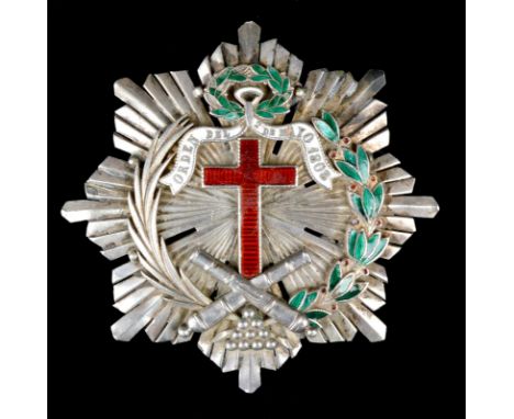 Spain: Humanitarian Order of the Holy Cross and the Victims of the 2nd May 1808, breast star, silver and enamel, 68 mm, eight