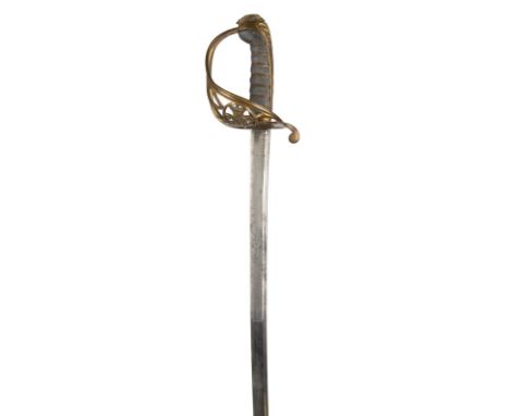 A Victorian 1822 pattern infantry officer's sword, levee weight, pipe-backed blade 32 in., by Hawkes Moseley and Sons London;