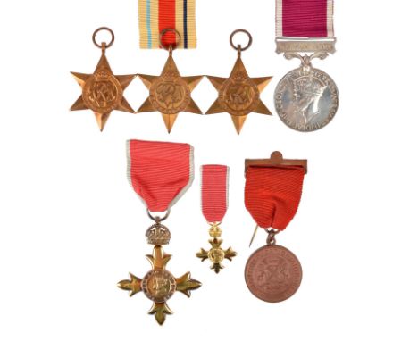 Four medals named or attributed to Bombardier L. C. Waldron, Royal Artillery: 1939-45 Star, Africa Star, Italy Star, Regular 