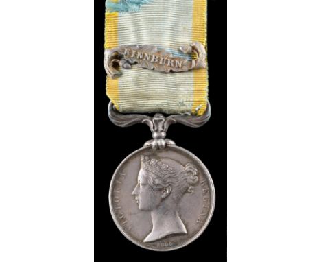 A Crimea Medal, French issue, 1 French type slip on clasp: Kinnburn (KREMPP, 6, R, D'ARTILLERIE PONTONNIERS) hand impressed, 