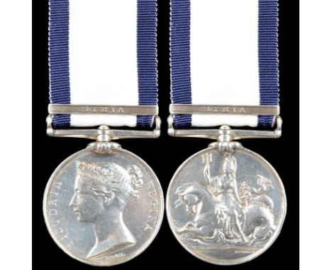 A Naval General Service Medal 1793-1840, to Michael Donaghie, Royal Marine Artillery, clasp: Syria (MICHAEL DONAGHIE), some p