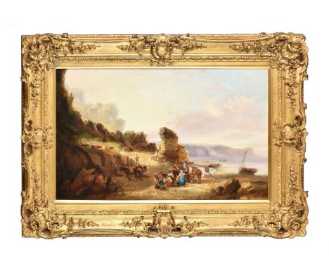 Circle of William Shayer Snr. (British 1787-1879)Cockle Gatherers, Devon Oil on canvas Bears signature, inscribed and dated 1