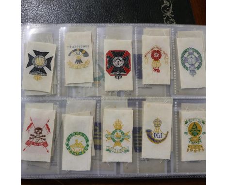 Album containing 186 silk cigarette cards, including Anstie and Morris Philips. UK P&amp;P Group 1 (£16+VAT for the first lot