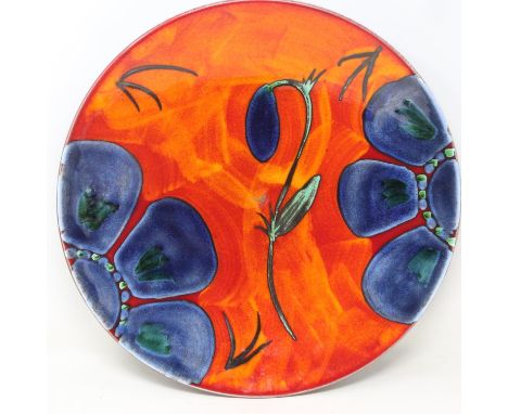 Poole Pottery charger in the Himalayan Poppy pattern, no cracks or chips, D: 41 cm. UK P&amp;P Group 3 (£30+VAT for the first
