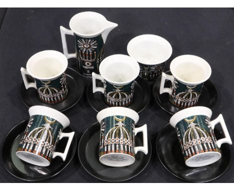 Portmeirion coffee service of fourteen pieces in the Magic City pattern, designed by founder Susan Williams-Ellis. Not availa