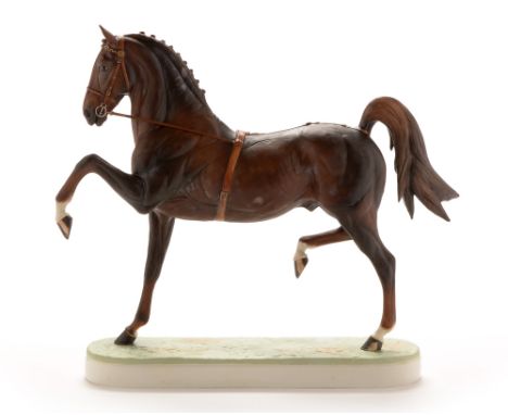 Doris Lindner for Royal Worcester: a Royal Worcester LTD Edition porcelain figure of a Hackney stallion , modelled by Doris L