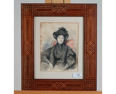 Ary Scheffer (1795-1858) Portrait of a lady, seated wearing black, signed, 21 x 16cm