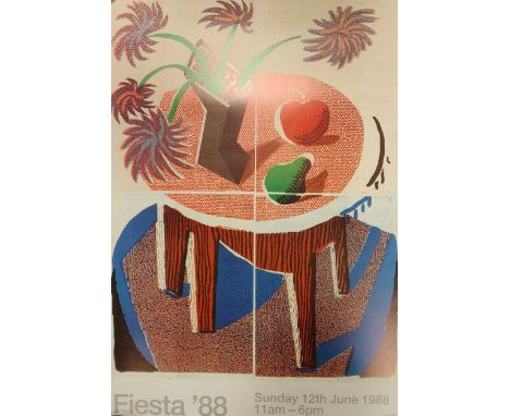 David Hockney OM, CH, RA (British 1937-)Fiesta '88 (Bradford Festival) exhibition poster, 1988offset lithograph, unframedshow