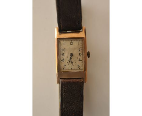 A vintage 9ct rose gold cased gents wristwatch