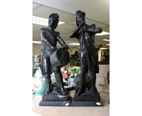 A pair of 20th Century bronze figures after originals by Henry Etienne Dumaige (Paris 1830 -1888)