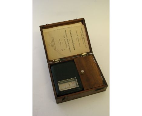 A rare early 20th century mahogany cased travelling barometer with English and French instructions, the Self Recording Pocket