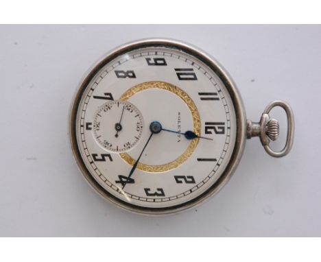 A vintage Soletta pocket watch with white metal case