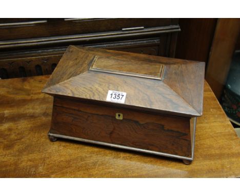 A 19th century rosewood tea caddy