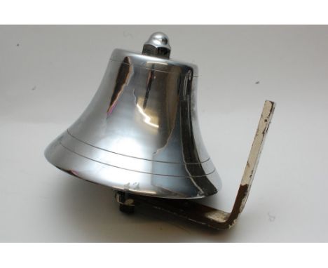 A Vintage Chrome Fire Bell with bracket