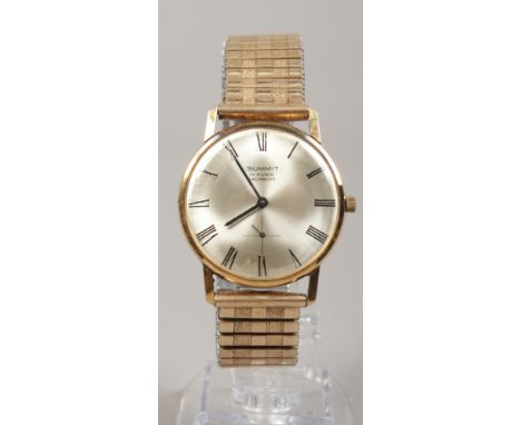 A gents Summit manual wristwatch with silvered dial and Roman numeral markers, one expanding strap.