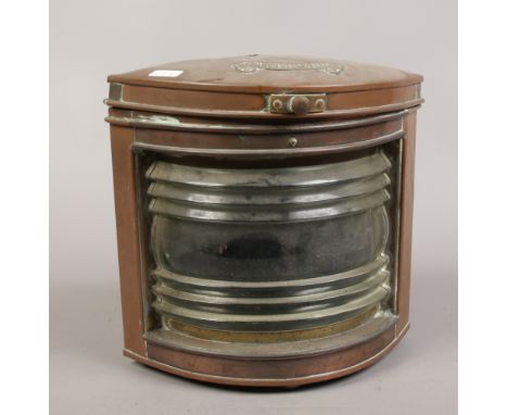 A copper starboard ships lantern.