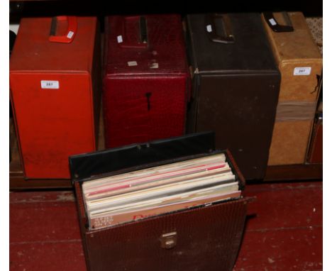 Five carry cases of L.P records to include Diana Ross, Tina Turner, Michael Jackson, Barry Manilow, Shirley Bassey etc.