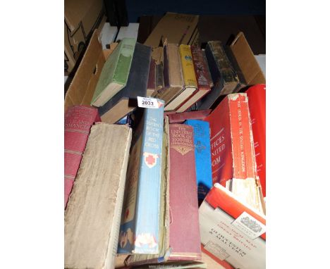 A box of books to include: "Post Offices in The United Kingdom" "Complete Illustrated Cookery Book", "The Queens Book of The 