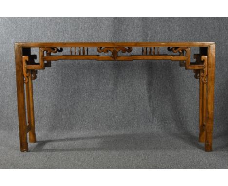 Console table, Chinese teak. H.81 W.150 D.33 cm 