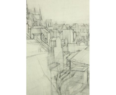 Architectural drawing. Somers Town, London. Signed Robert Flatner. Framed and glazed. H.82 x W.60 cm. 