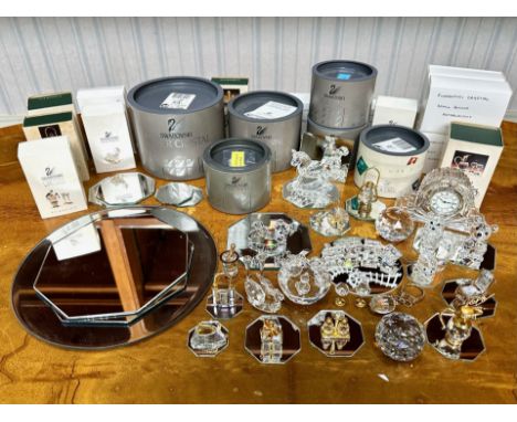 Small Collection of Glass Miniatures, to include Swarovski &amp; Crystal Memories, etc, comprising Lantern, Merry Go Round, S