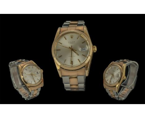 Rolex - Oyster Date Gents Gold Capped Steel Precision Automatic Wrist Watch. Ref 6694 Model. Features Gold Markers, Pleasing 