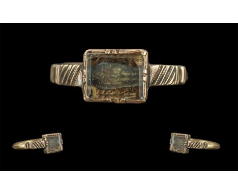 George II Rare and Unusual Skeleton Mourning Ring, High Ct Gold. Depicts a Rare Miniature Skeleton, The Back of Ring Reads - 