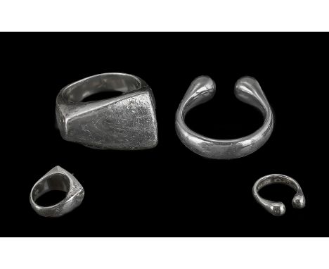 Georg Jensen Sterling Silver Rings ( 2 ) In Total. Full Hallmarks for Silver and Georg Jensen. Combined Weight Approx 20 gram
