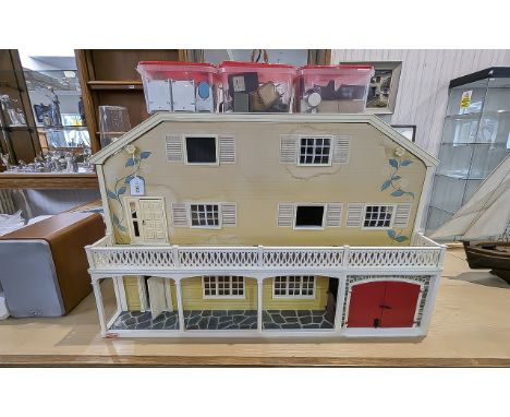 Vintage Lundby Dolls House, with transformer and furniture.  circa 1970/80s, play worn in need of some repair.