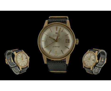 Hamilton 14ct Gold Solid Cased Automatic Wrist Watch, Marked 585 - 14ct. Features Just-Date Display Window, Gold Markers, Sec