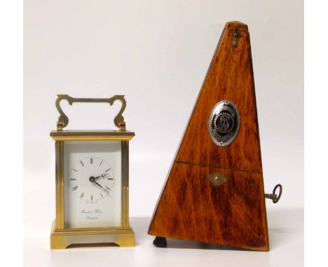 Morell and Hilton carraige clock and System Maelzel metronome Condition report: see terms and conditions