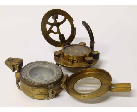 Two reproduction brass compass.  Condition report: see terms and conditions