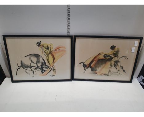 Two framed lithographs by John R Skeaping. Shipping unavailable 