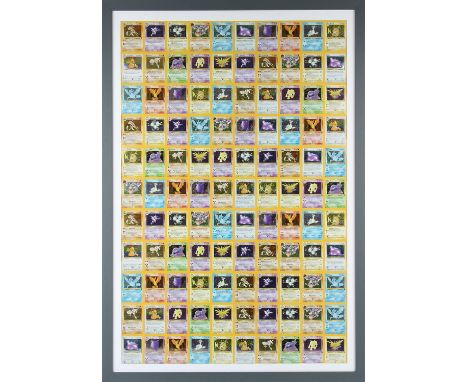 Pokemon TCG. Uncut Fossil Holo Sheet. This lot contains a professionally framed uncut sheet featuring the holographic cards f