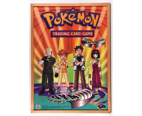 Pokemon Gym Heroes prelaunch poster from Wizards of the Coast head office. This poster was a teaser of what was to come in th