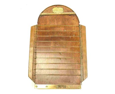An Unwins patent Excelsior Playing Board, T.G.Parry & Sons, mahogany and brass approx 55.5cms long 