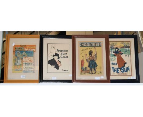 A Group of Four Maitres d'Affiche Prints, to include, ''Rowntree's Elect Cocoa'', ''Chocolat Menier'', ''The Sun'', ''Thes Pa
