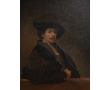 James Otto Allen (Contemporary) After Rembrandt Harmenszoon van Rijn (1606–1669) Dutch Self portrait age 34 Oil on canvas, 99