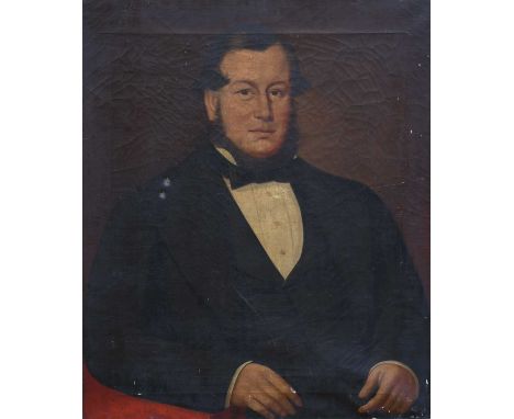 British School (19th century)Portrait of a gentleman, reputedly a Justice of the PeaceIndistinctly inscribed to label verso, 
