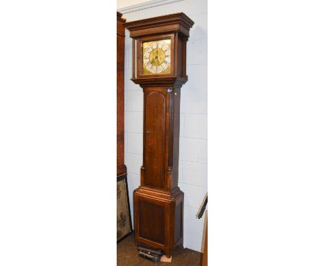 An Oak Eight Day Longcase Clock, later brass dial, inscribed "Roberts, Otley" (later dial) 