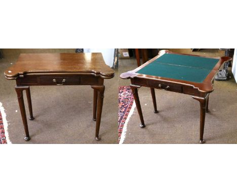A Georgian Pad Foot Card Table, 80cm by 40cm by 70cm