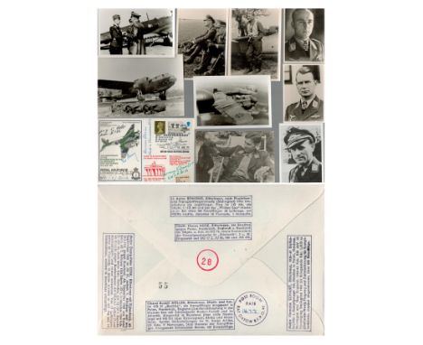 WW2 Luftwaffe KC winners Rossbach multiple signed cover 28 SC 39 MOSQUITO signed by Benning, R. Miller, Eder, Hans Heise, H S
